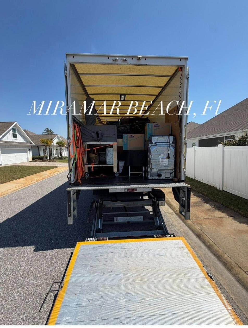 Beach House Moving Sprinter van at a Miramar Beach home on the Emerald Coast, Florida