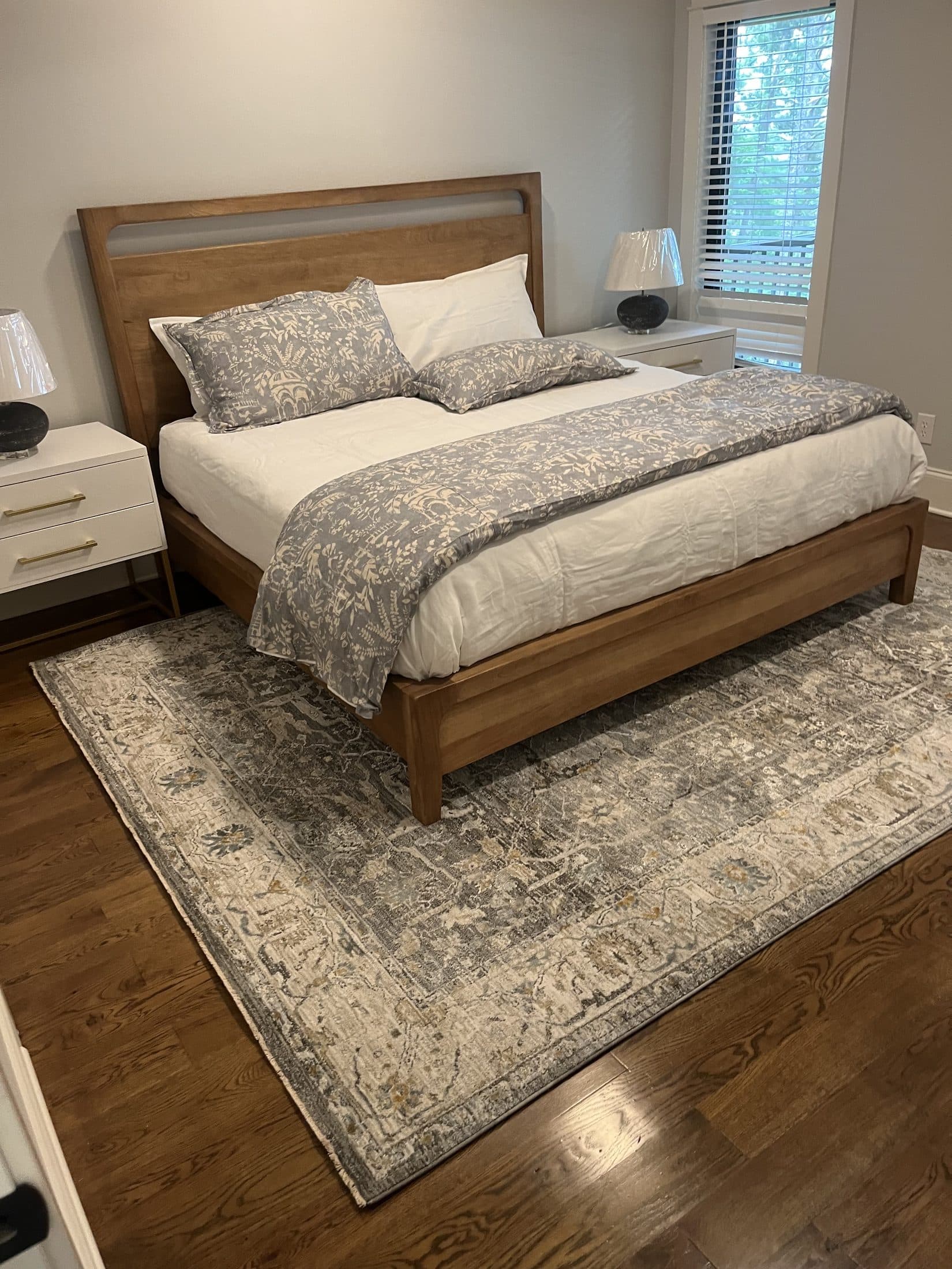 Designer guest bedroom staged and set up by Beach House Moving on the Emerald Coast